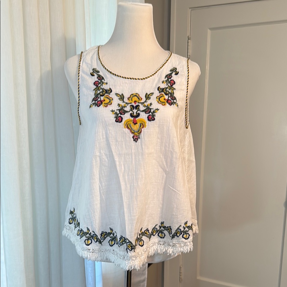 Max Studio Boho embroidered Tank Top